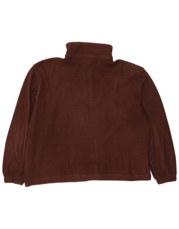 ELLESSE Женский флисовый джемпер оверсайз с воротником на молнии UK 12 Средний Коричневый