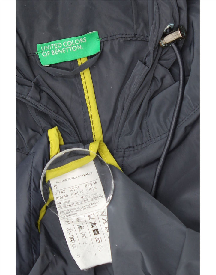 Женский плащ с капюшоном BENETTON UK 10, маленький, темно-синий, полиэстер