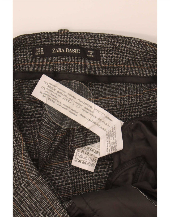 Женские узкие брюки чинос Zara Medium W28 L27, серые, полиэстер с узором «гусиные лапки»