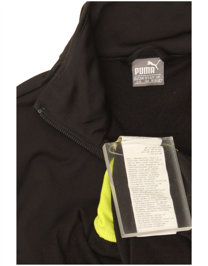 Спортивный костюм Puma для мальчиков с графическим рисунком, верхняя куртка 11–12 лет, черный с цветными блоками