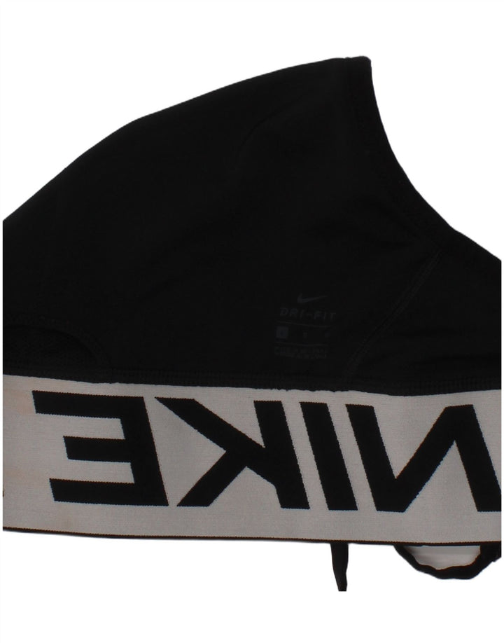 Женский спортивный бюстгальтер с графическим рисунком Nike Dri Fit, большой черный спортивный спортивный бюстгальтер из полиэстера