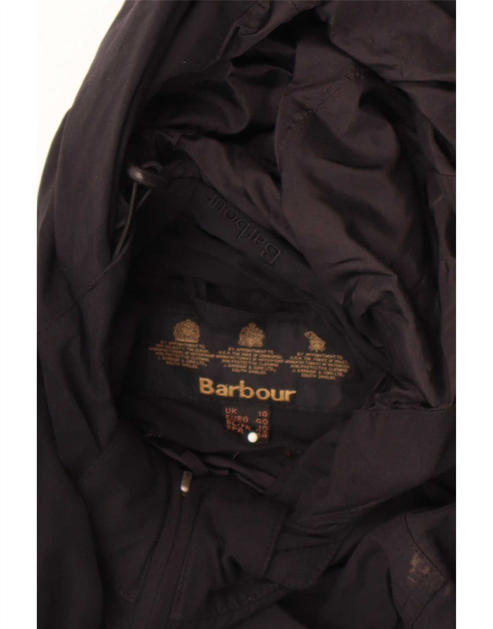 Женская дождевик с капюшоном Barbour UK 14, большой черный хлопок