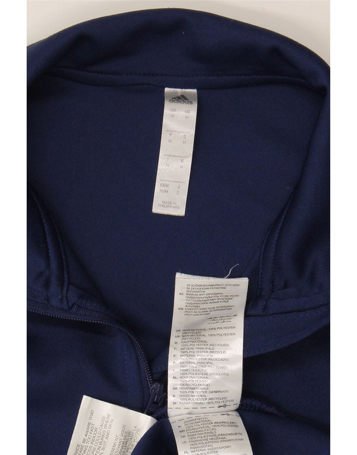 Мужской спортивный костюм ADIDAS Aeroready с воротником на молнии, средний темно-синий