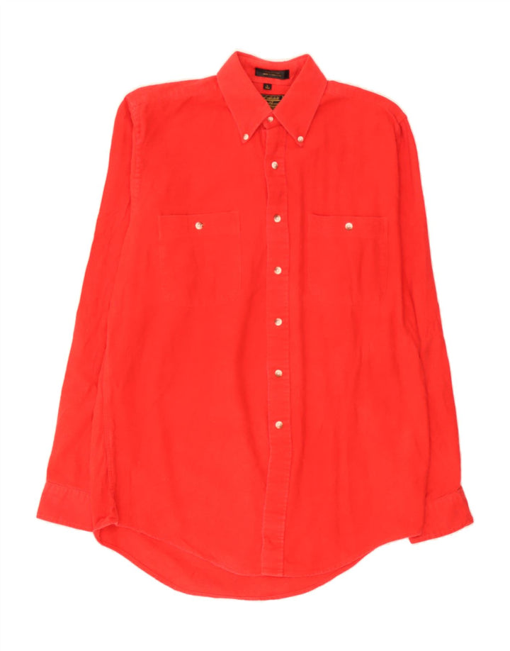 EDDIE BAUER Mens Tall Shirt Large Red Cotton Vintage Eddie Bauer and Second-Hand Eddie Bauer from Messina Hembry 