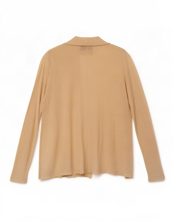 Женский открытый кардиган Zara UK 14, большой размер, бежевый лен
