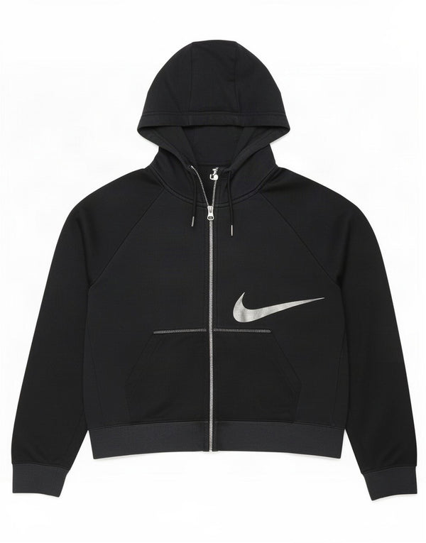 Женский укороченный свитер с капюшоном и молнией большого размера Nike UK 6 XS, серый хлопок