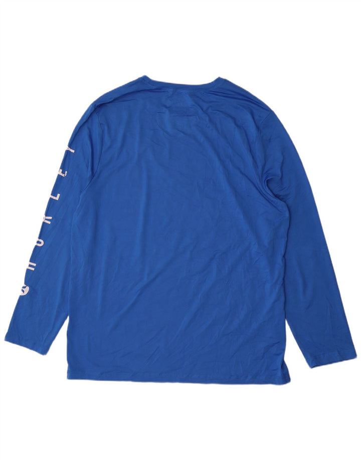 Мужской топ с рисунком Hurley, длинный рукав XL, синий полиэстер