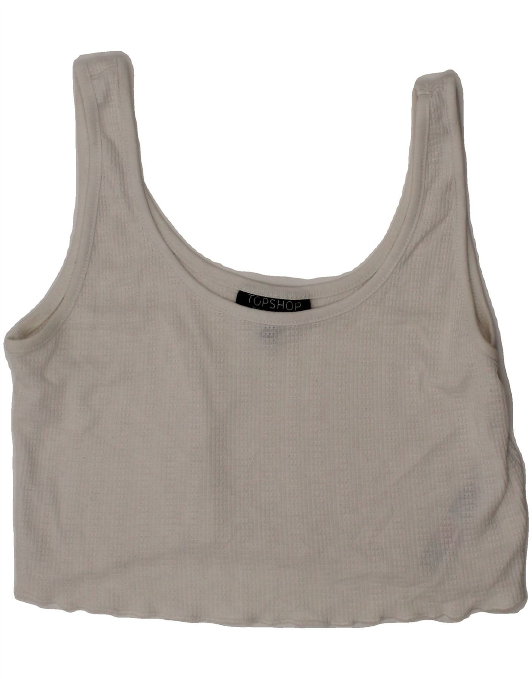 TOPSHOP Womens Crop Top UK 8 Small  White Viscose Vintage Topshop and Second-Hand Topshop from Messina Hembry 