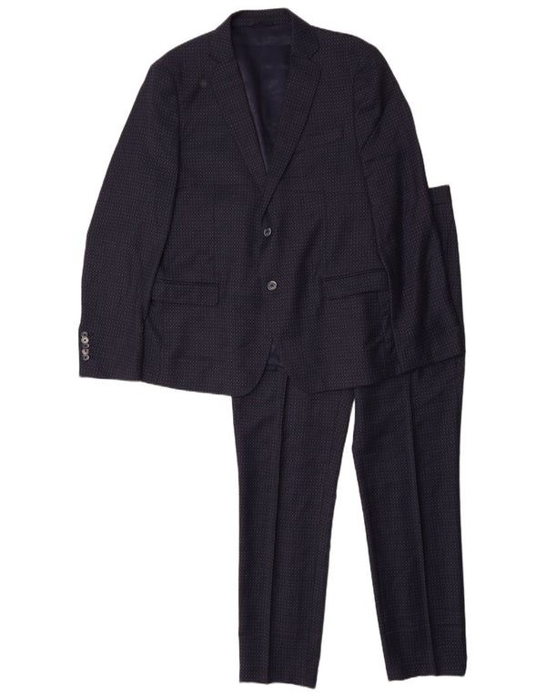 Мужской костюм-двойка John Barritt IT 52/54 XL W36 L31 Темно-синий с геометрическим рисунком