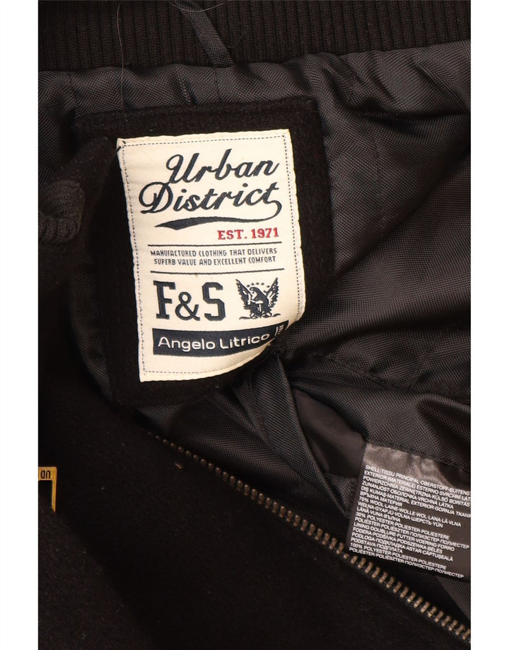 Мужская куртка-бомбер ANGELO LITRICO UK 42 XL, черная шерсть