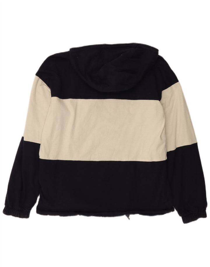 Мужская двусторонняя куртка FILA с капюшоном IT 50, большая темно-синяя с цветными блоками