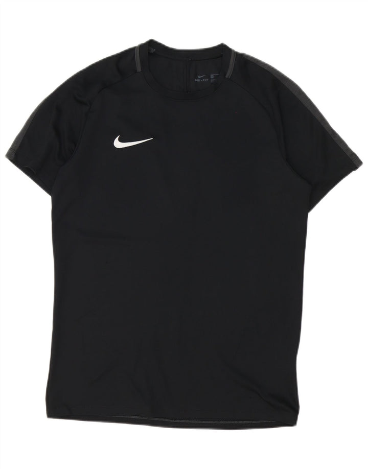Мужская футболка Nike Dri Fit, средний черный полиэстер с цветными блоками