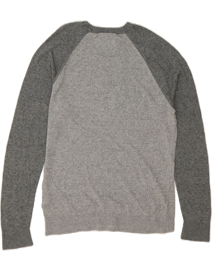 HOLLISTER Mens Graphic Crew Neck Jumper Sweater Medium Grey Cotton Vintage Hollister and Second-Hand Hollister from Messina Hembry 