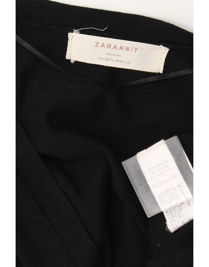 Женский кардиган Zara UK 14, средний черный вискоза