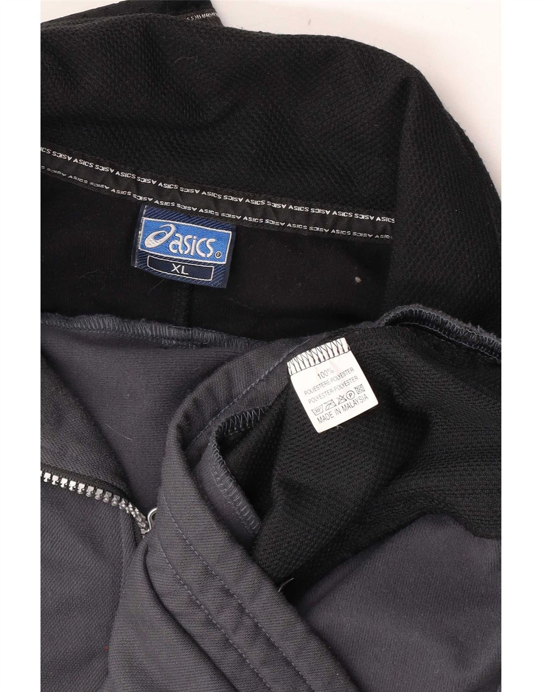 Мужская спортивная куртка Asics XL, серая, с цветными блоками, полиэстер, спортивная