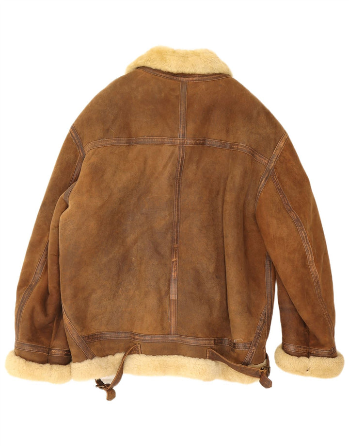Винтажная мужская дубленка UK 42 XL Коричневая короткая дубленка