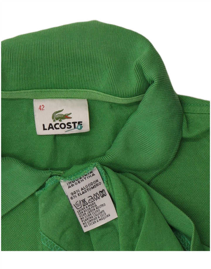 Женская рубашка поло Lacoste, размер 42, большая, зеленая, хлопок