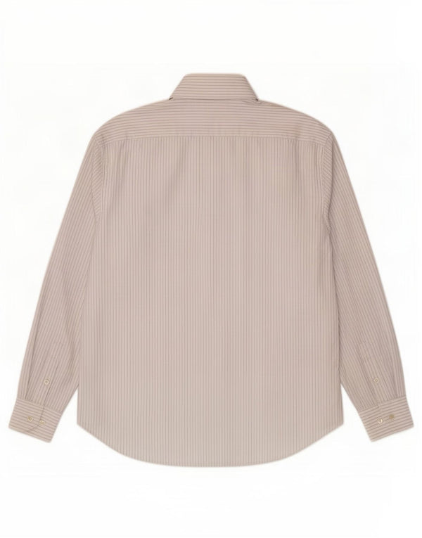 Мужская рубашка Massimo Dutti, размер 44, 17, 1/2 XL, белая в тонкую полоску