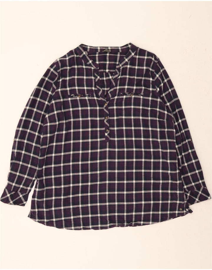 EDDIE BAUER Womens Pullover Shirt UK 20 2XL Purple Check Cotton Vintage Eddie Bauer and Second-Hand Eddie Bauer from Messina Hembry 