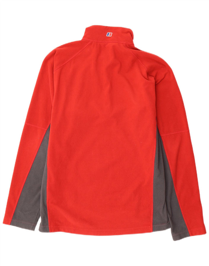 Berghaus Мужской флисовый джемпер с воротником на молнии, большой красный, полиэстер с цветными блоками