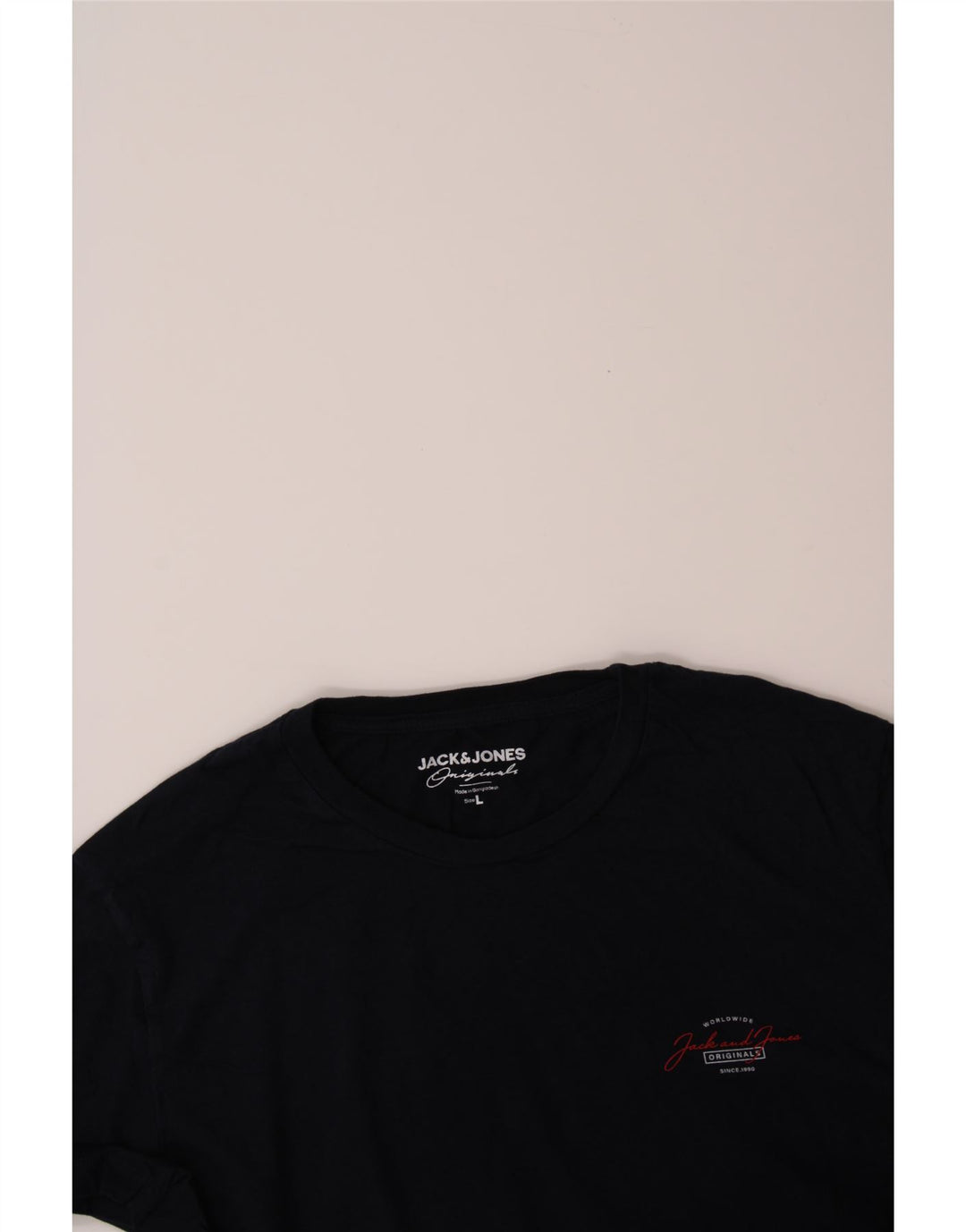 JACK & JONES Mens T-Shirt Top Large Navy Blue Cotton Vintage Jack & Jones and Second-Hand Jack & Jones from Messina Hembry 