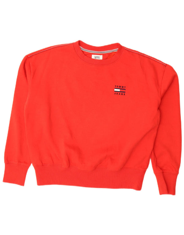Женский джемпер оверсайз Tommy Hilfiger UK 10, маленький красный хлопковый