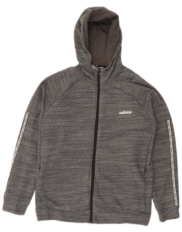 Женский свитер с капюшоном на молнии Adidas UK 20/22 XL Серый хлопок с крапинками
