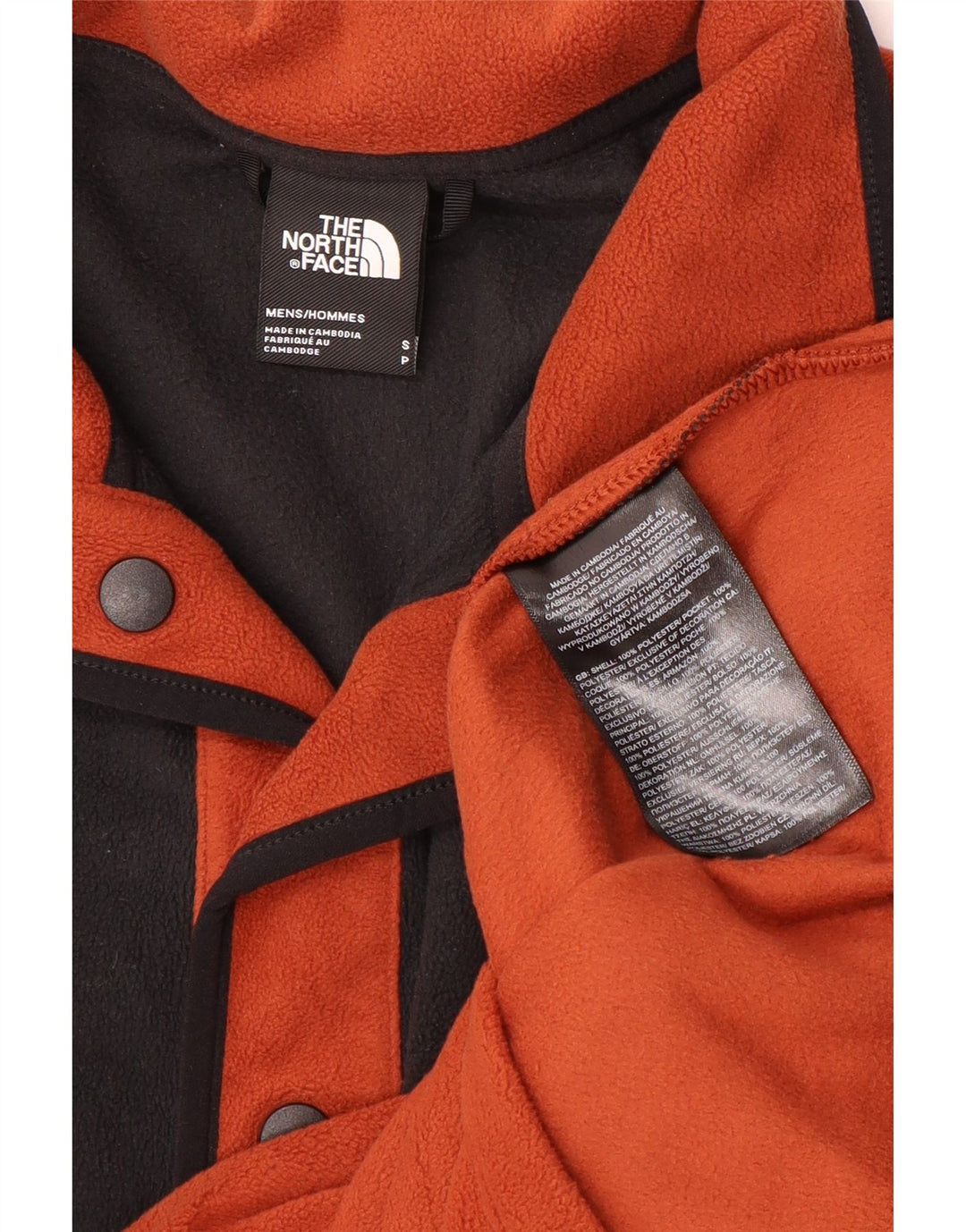 Мужской флисовый джемпер на пуговицах The North Face, маленький оранжевый цветных блоков