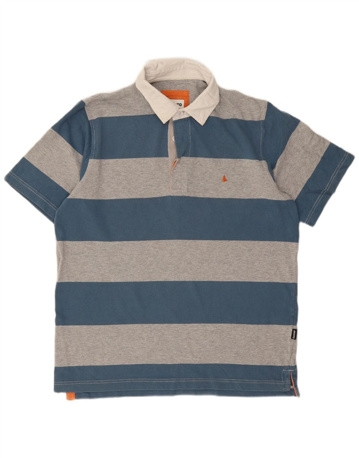 Мужская рубашка-поло для регби Musto, хлопковая синяя полоска среднего размера