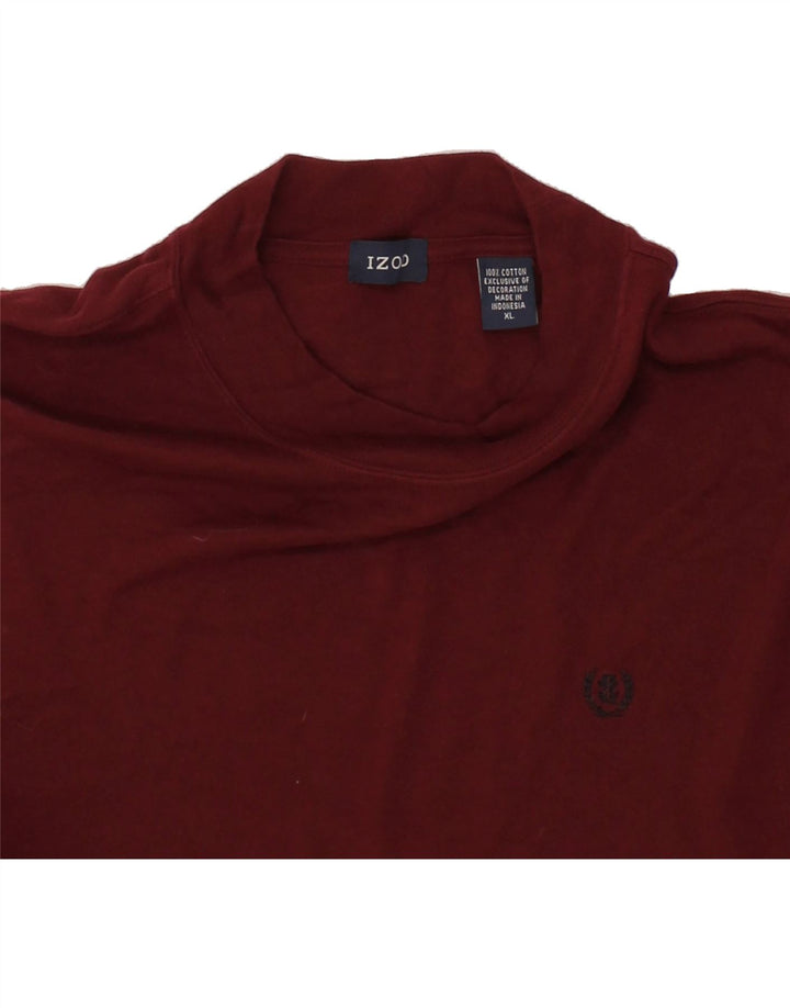 IZOD Mens Top Long Sleeve XL Burgundy Cotton Vintage Izod and Second-Hand Izod from Messina Hembry 
