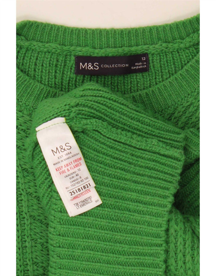 Женский джемпер с вырезом «лодочка» Marks & Spencer UK 12, средний зеленый