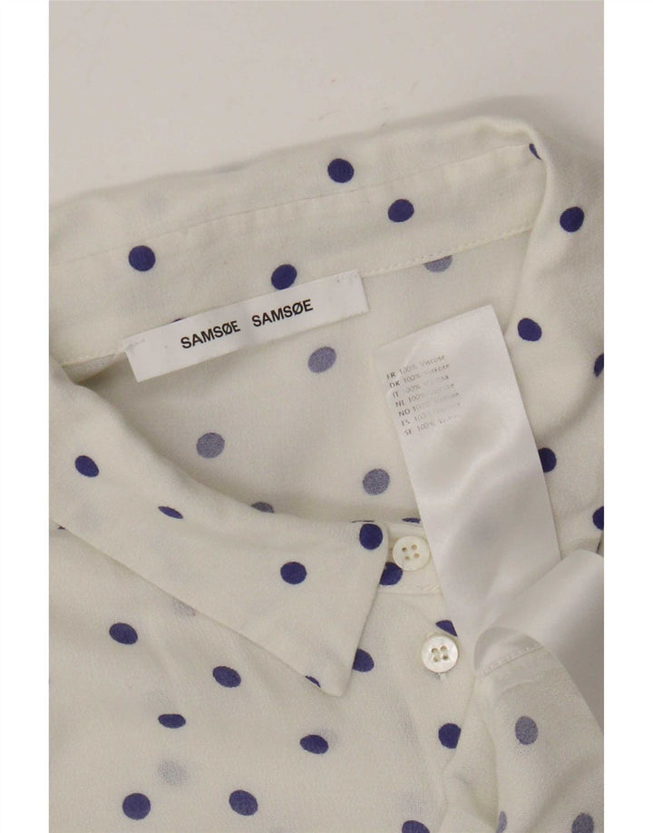 Рубашка Samsoe & Women UK 18 XL из вискозы белого цвета в крапинку