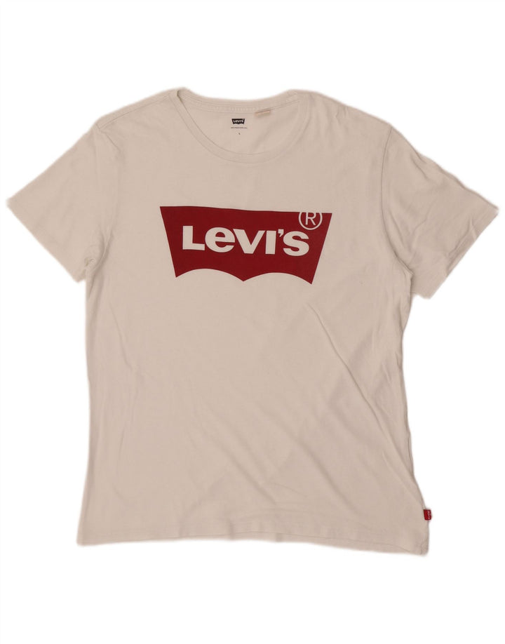 Мужская футболка с рисунком Levi's, большая белая