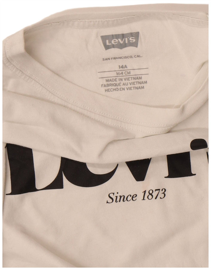 Футболка с рисунком Levi's для мальчиков 13-14 лет, белая