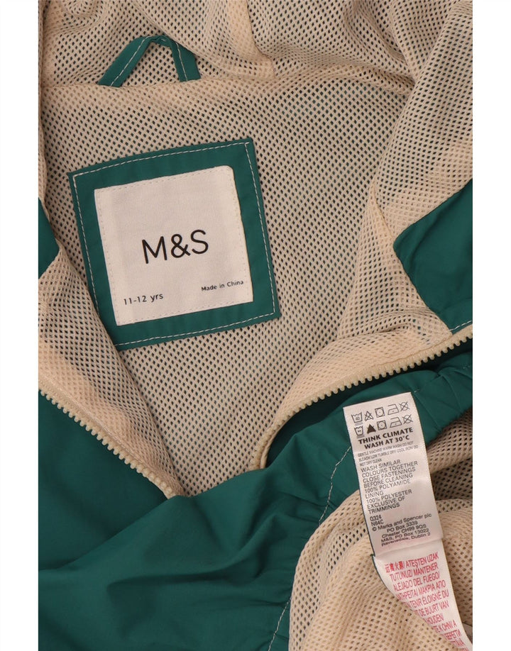 Оверсайз-дождевик с капюшоном для мальчиков Marks & Spencer 11-12 лет, зеленый