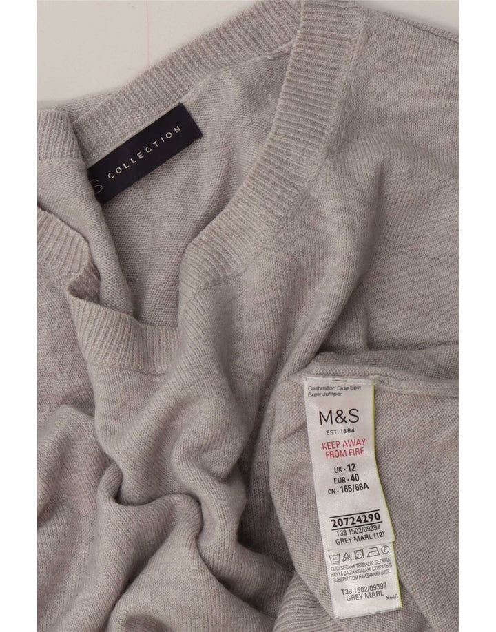 Женский джемпер с круглым вырезом Marks & Spencer UK 12, средний серый
