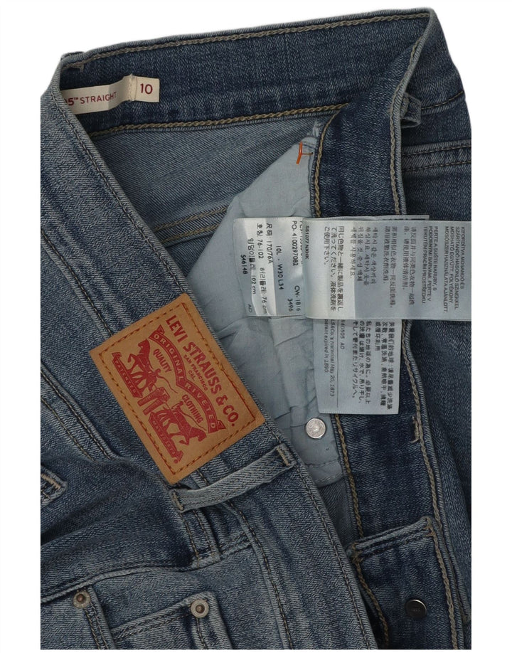 Женские длинные прямые джинсы LEVI'S, размер США 10, большие размеры W30 L34, синий хлопок
