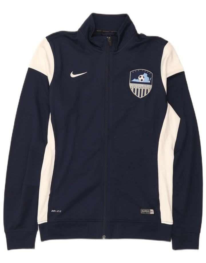 Мужская спортивная куртка Nike Dri Fit среднего размера, темно-синяя, с цветными блоками