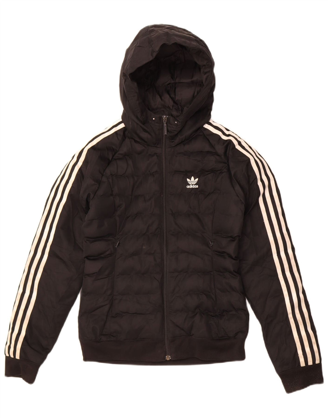 Женская утепленная куртка Adidas с капюшоном UK 6 XS, черный полиэстер
