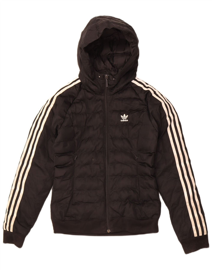 Женская утепленная куртка Adidas с капюшоном UK 6 XS, черный полиэстер