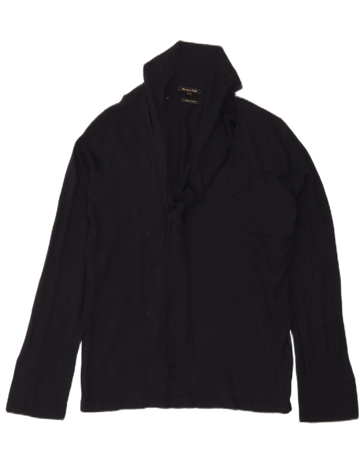 Женский джемпер с отложным воротником Massimo Dutti UK 12, средний темно-синий