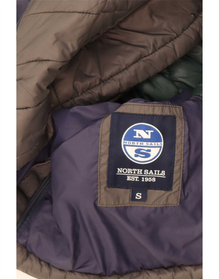 Мужская утепленная куртка North Sails с капюшоном UK 36, маленький серый нейлон