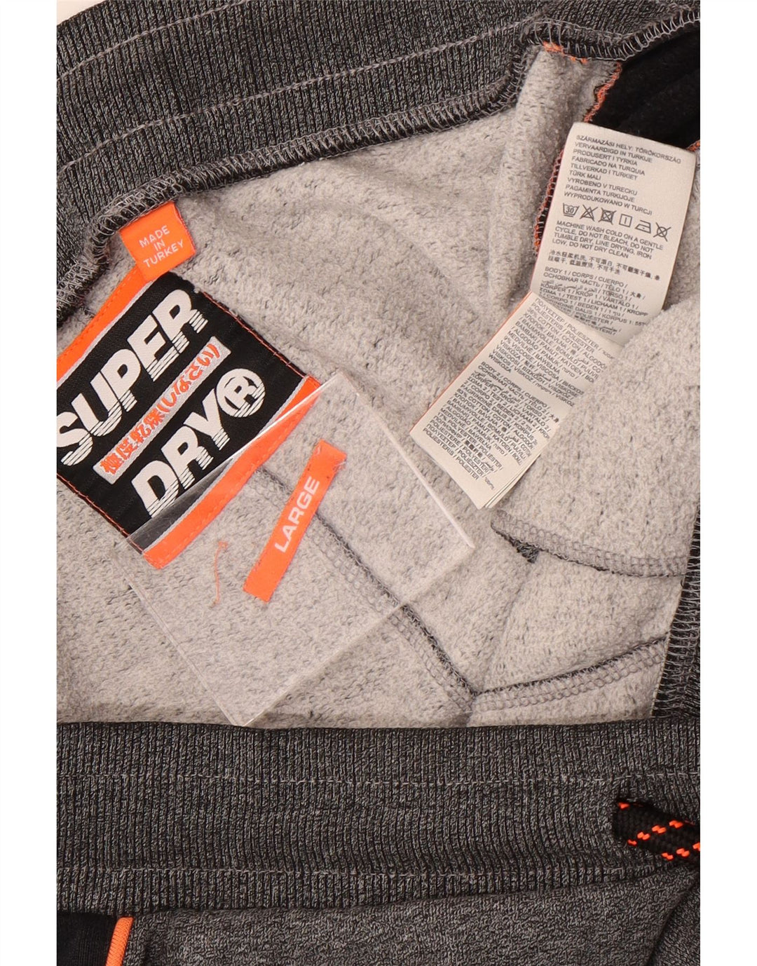 Мужские спортивные шорты Superdry с графическим рисунком, большие серые, полиэстер с цветными блоками