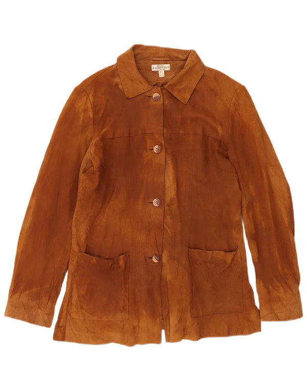Vintage Womens Suede Jacket UK 12 Medium Brown Leather Classic