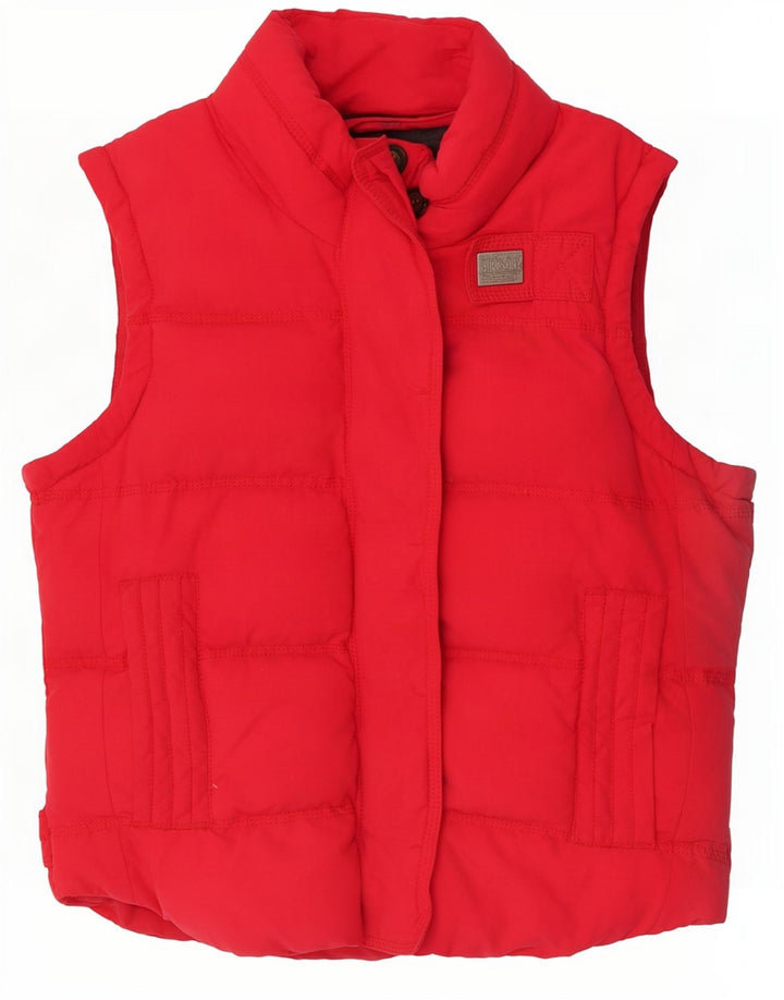 Женский утепленный жилет Superdry UK 14, хлопковый средний красный цвет