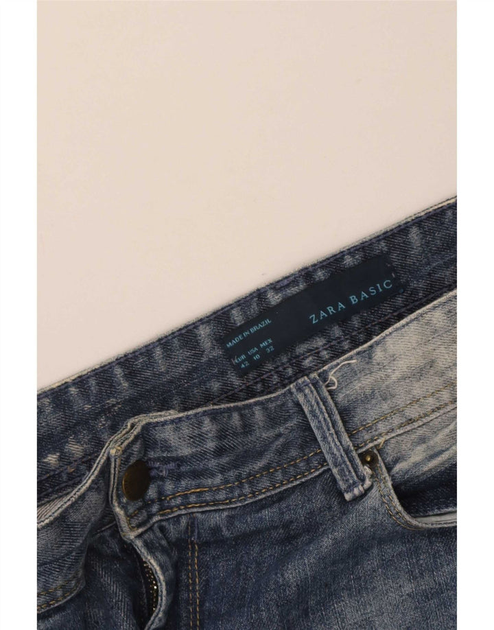 Женские потертые узкие джинсы Zara EU 42, большие W32 L30, синие