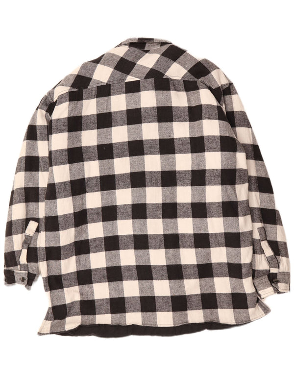 Мужская фланелевая рубашка VINTAGE 3XL черная, хлопок в мелкую клетку