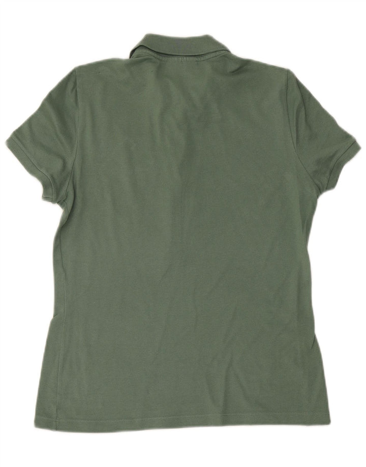 LACOSTE Женская рубашка поло приталенного кроя, размер 38, средний хаки