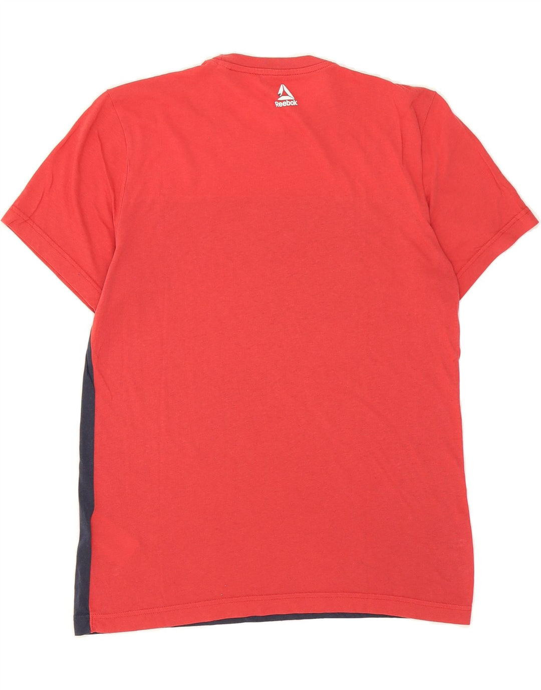 REEBOK Mens Graphic T-Shirt Top Medium Red Colourblock Cotton Vintage Reebok and Second-Hand Reebok from Messina Hembry 
