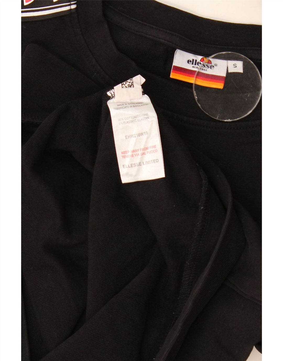 Мужской свитшот Ellesse Heritage с графическим рисунком, маленький, черный, с цветными блоками